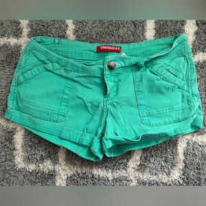 UNIDNBAY Women/Girls Green Jean Mini Shorts